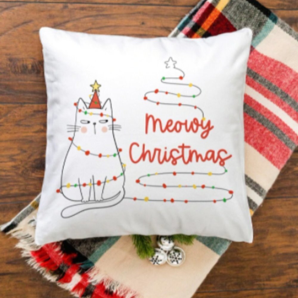 🎄New🎄 Meowy Christmas Cushion Cover - Picture 4 of 8